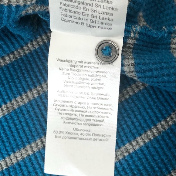 Columbia Along The Shore Striped Long Sleeve Henley Thermal Size L - Picture 8 of 8